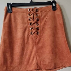 Faux suede mini skirt size 0